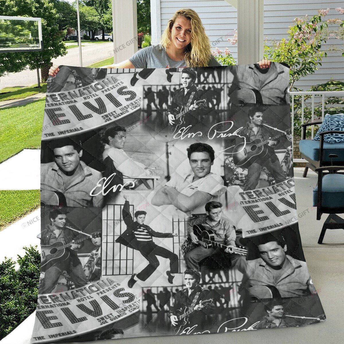 Elvis Presley Fleece Blanket Blk-D2D3