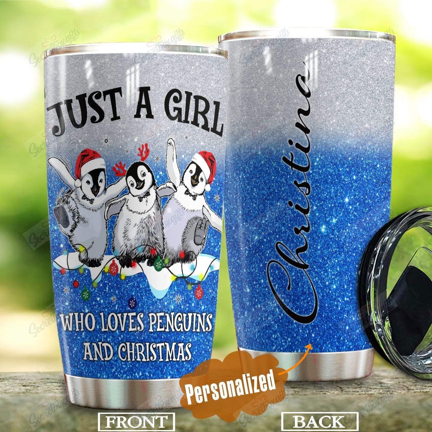 Penguin Personalized Dqa071101Na Stainless Steel Tumbler Travel Customize Name, Text, Number, Image