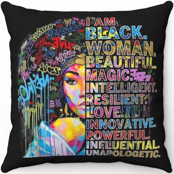 Afrocentric Pillow, Black Girl Magic, College Dorm Decor, Black Queen Pillow, Custom Pillow, Gifts For Daughter