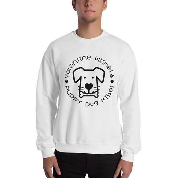 Valentine Wishes Puppy Dog Kisses Sweatshirt