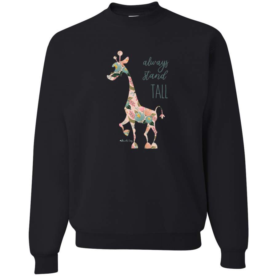 Always Stand Tall Cute Mosaic Wild Giraffe Animal Lover Crewneck Graphic Sweatshirt