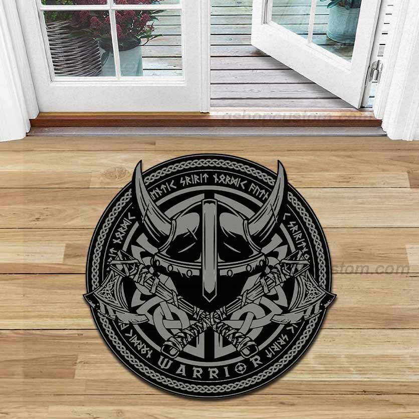 Viking Skull Warrior Axe Rug Doormat Gifts For Father Day 2022 Husband Decor Bedroom – Sdm-Vk0058