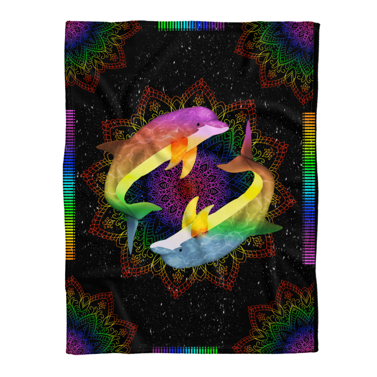 Dolphin Mandala Fleece Blanket