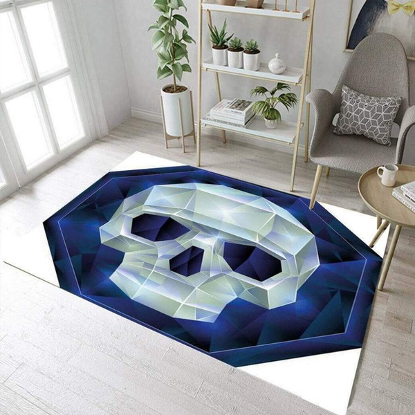 Geometric Halloween Skull Rug RCDD81F42246