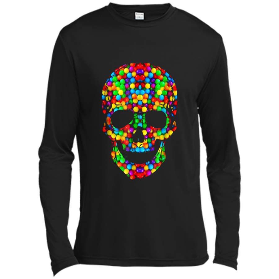 Candy Skull Sugar  Day Of The Dead Long Sleeve Moisture Absorbing Shirt