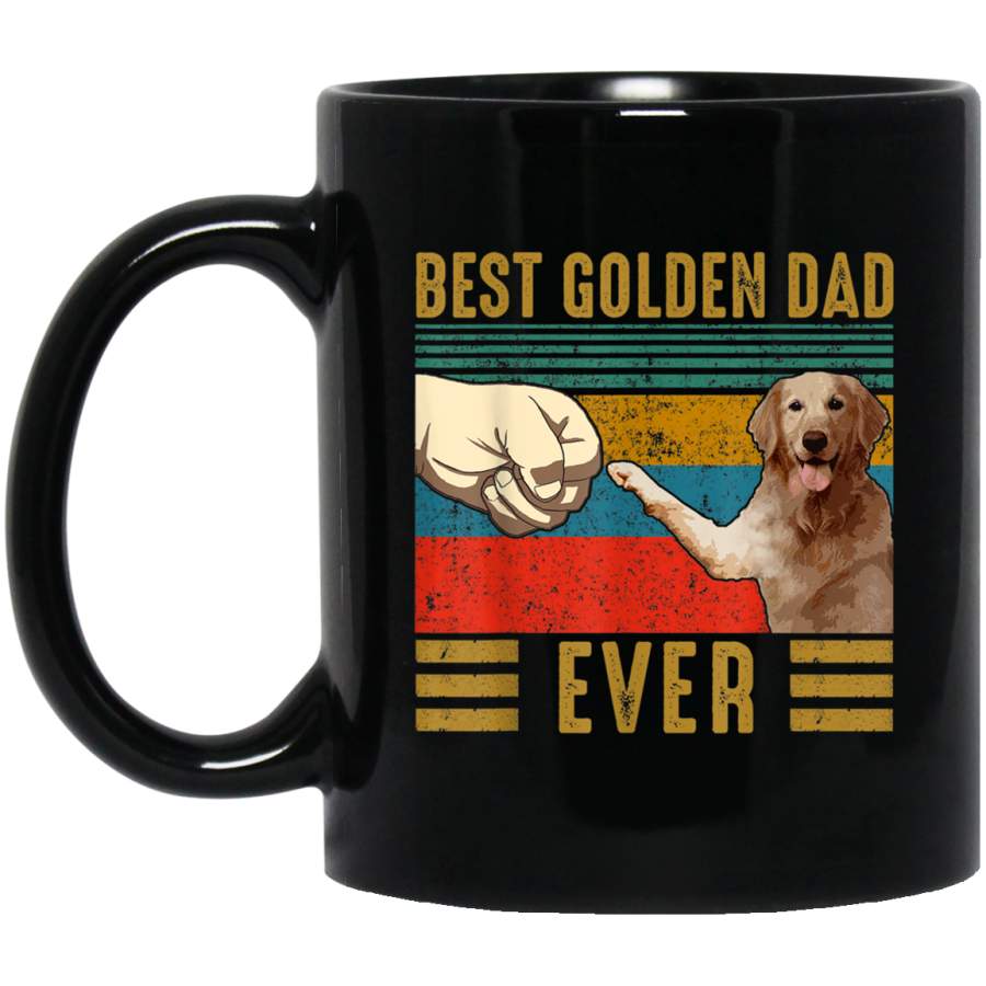 Best Golden Dad Ever Vintage Golden Retriever Fathers Day Mug