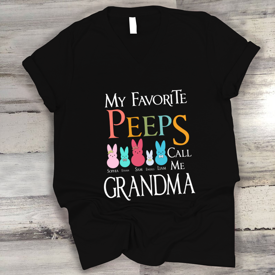 My Favorite Peeps Call Me Grandma Easter Day V-Neck