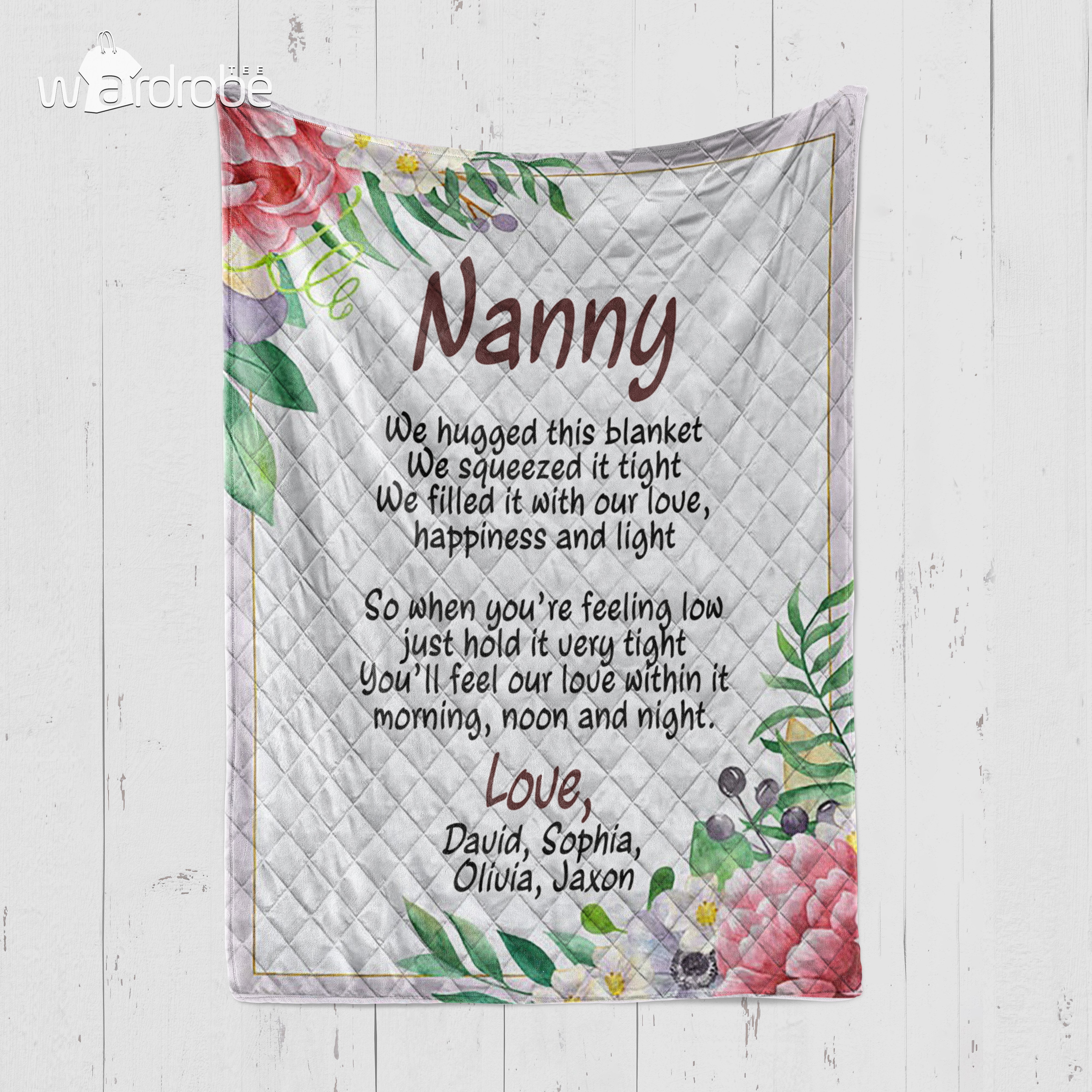 Custom Blanket Gift For Nanny – Quilt Blanket