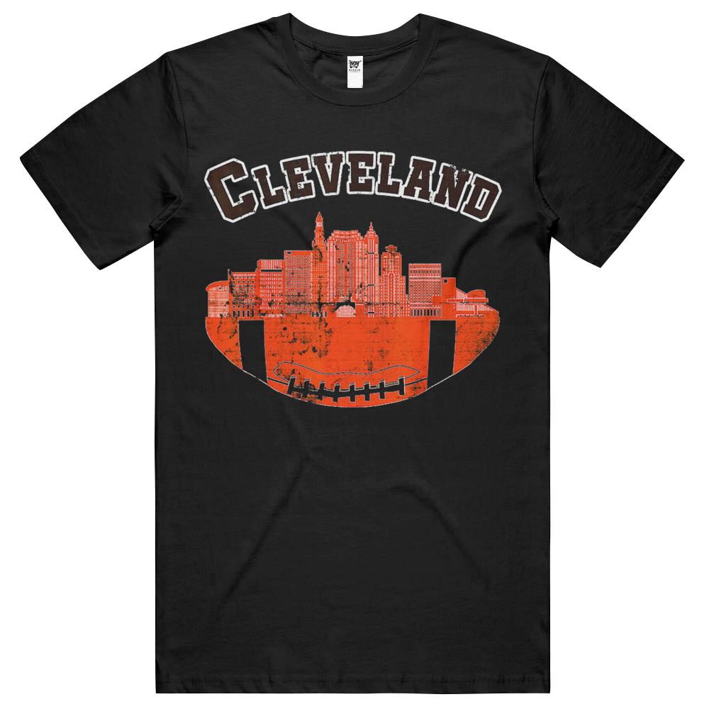 Retro Vintage Cleveland Ohio Cityscape Football T Shirts