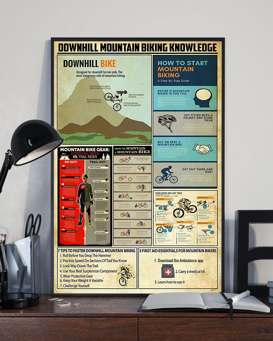 Cycling Downhill Mountain Biking Knowledge Vertical Canvas And Poster | Wall Decor Visual Art