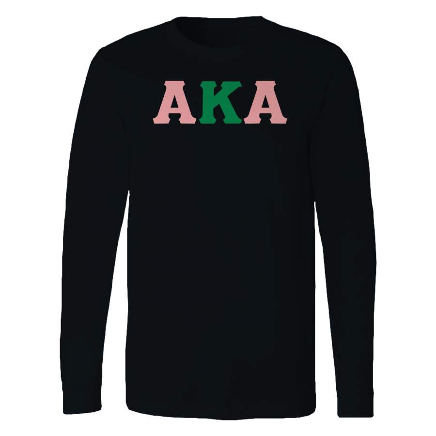 Alpha Kappa Alpha Aka Alpha Greek Lettered Long Sleeve T-Shirt Tee