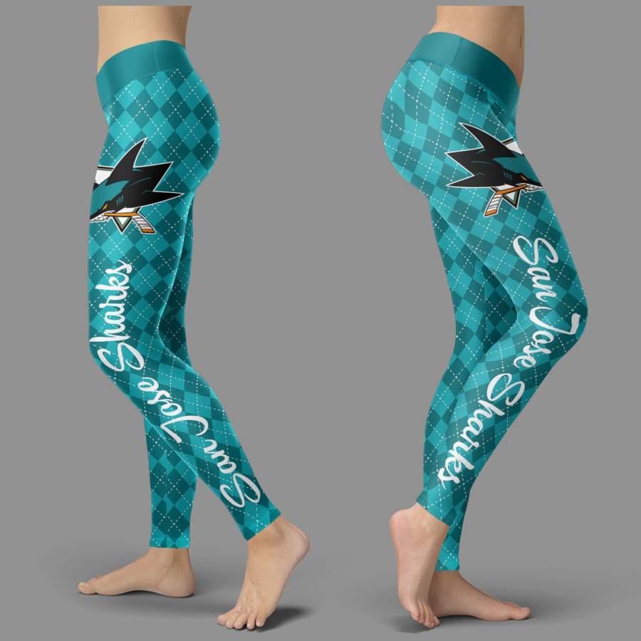 Cosy Seamless Border Wonderful San Jose Sharks Leggings