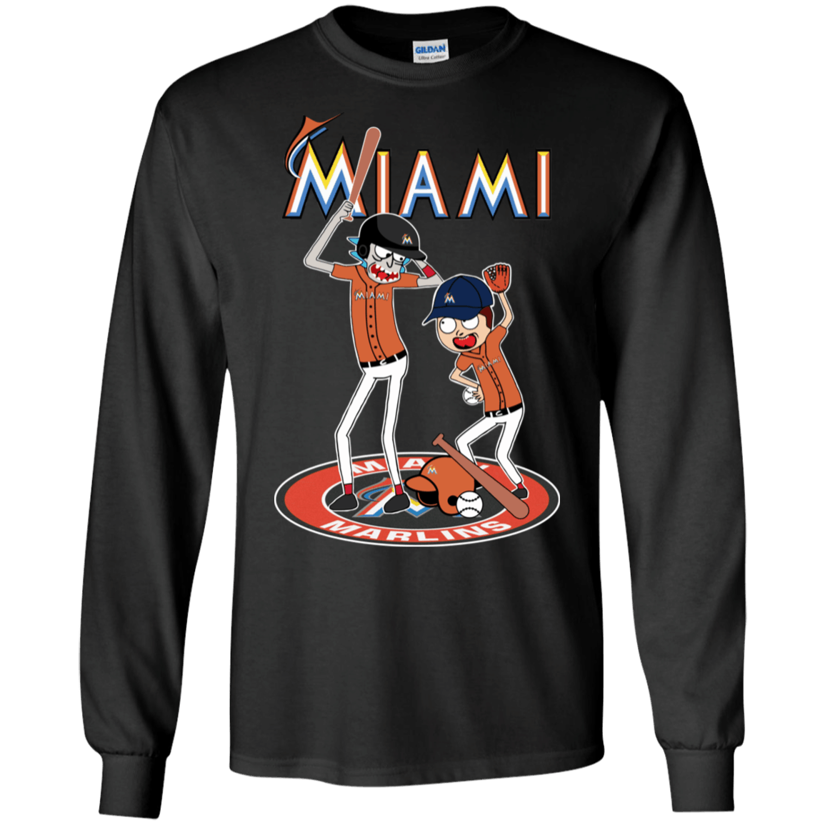 Buy Miami Marlins Baseball Rick And Morty Ls Cotton T-Shirt