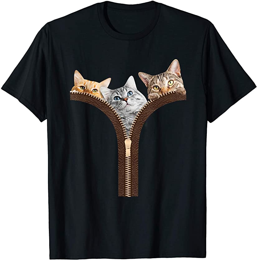 Adorable Cats Shirt Three Cats Peek Out Cat Kitten T-Shirt