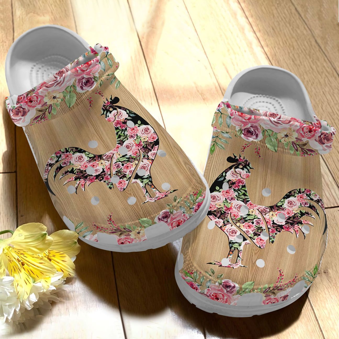 Chicken Personalize Clog, Custom Name, Text, Fashion Style For Women, Men, Kid, Print 3D Rooster Collection