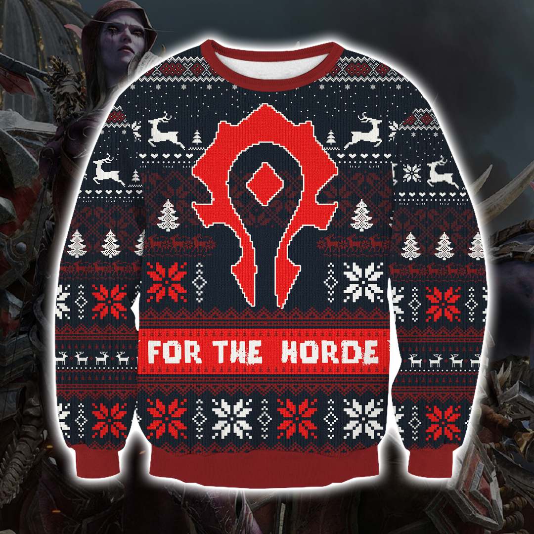 World of Warcraft for the horde 3D Print Ugly Christmas Sweatshirt