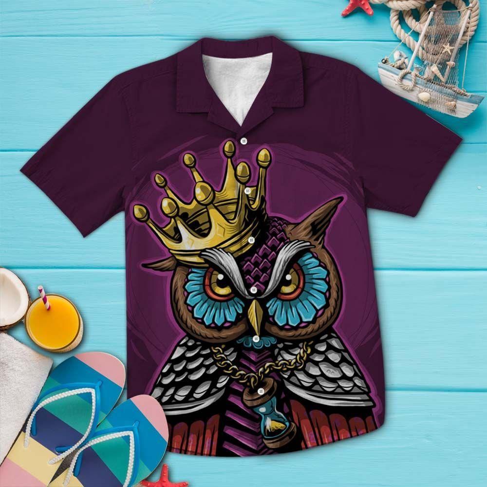 Owl King Aloha Hawaii Shirt Colorful Short Sleeve Summer Beach Casual For Men And Women Ha105