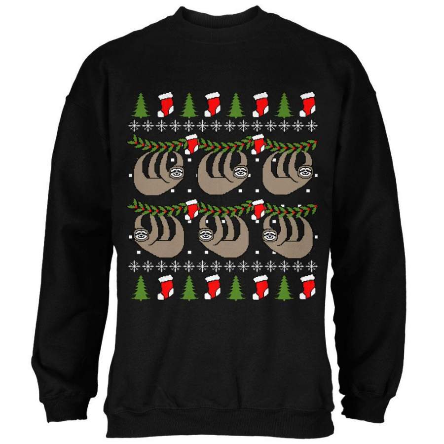 Hanging Sloth Ugly Christmas Sweater Mens Sweatshirt