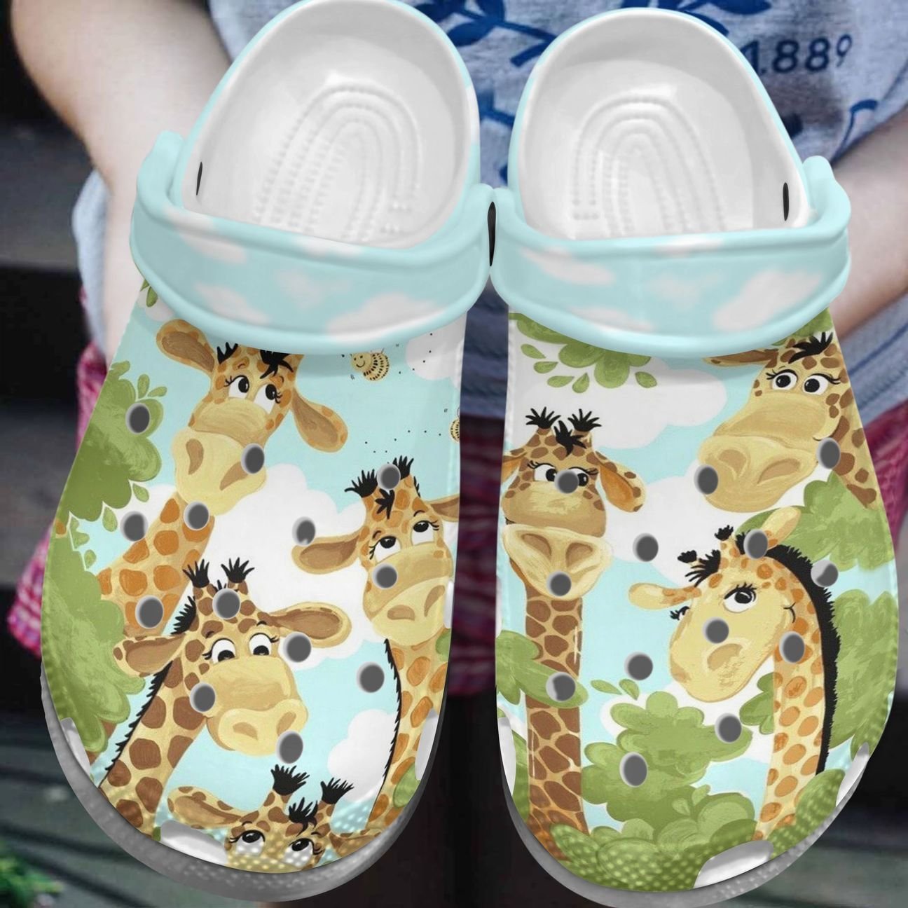 Giraffe Personalized Clog, Custom Name, Text, Color, Number Fashion Style For Women, Men, Kid, Print 3D Adorable Giraffes