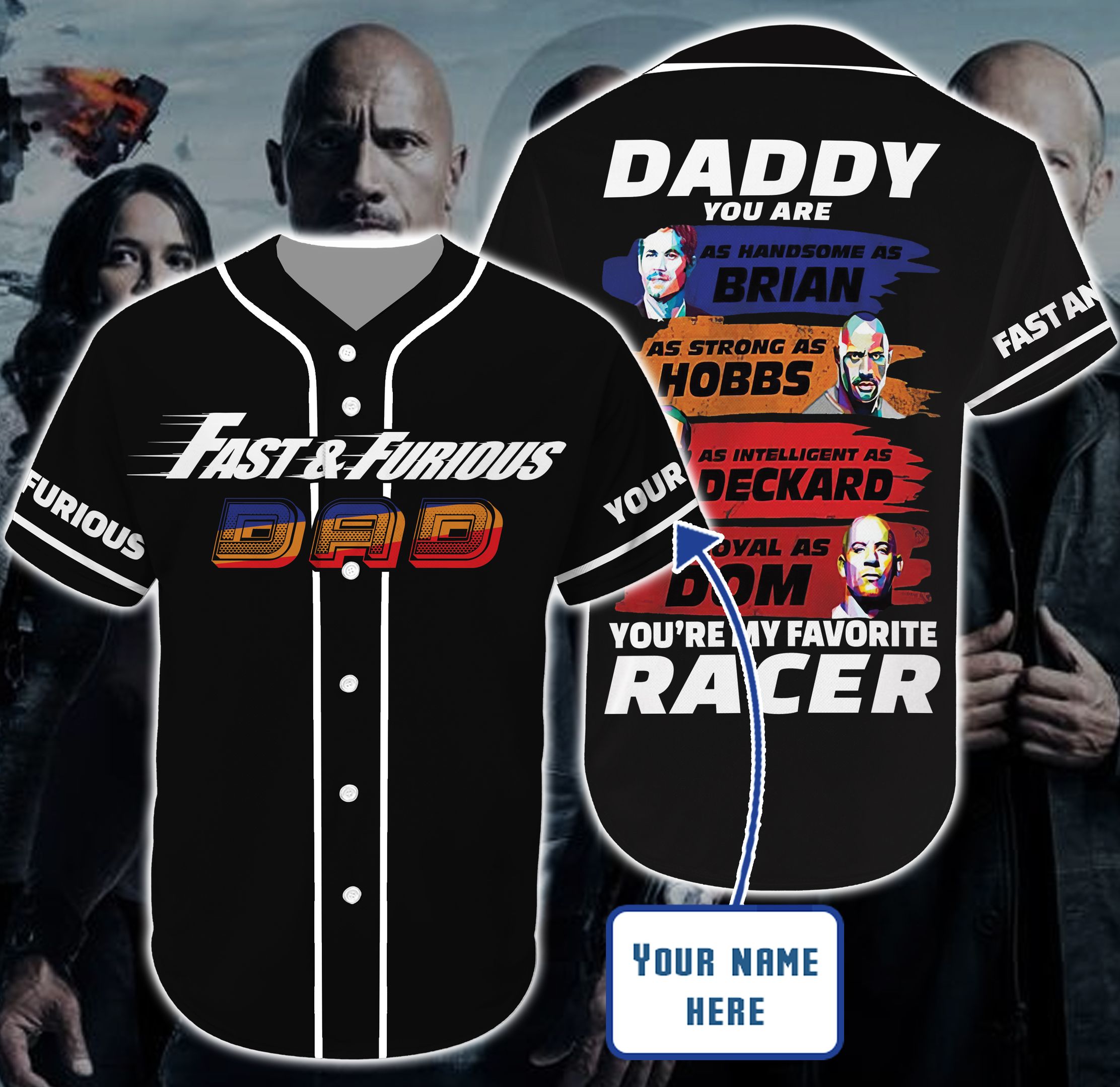 Band  Fast Aand Furious Personalized Custom Name Baseball Tee Jersey Shirt Unisex Men Women