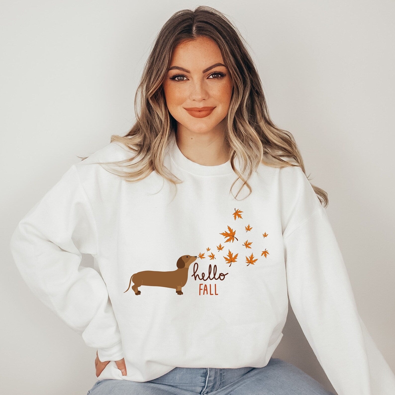 Hello Fall Sweatshirt 2D Crewneck Sweatshirt All Over Print Sweatshirt For Women Sweatshirt For Men Sws3870