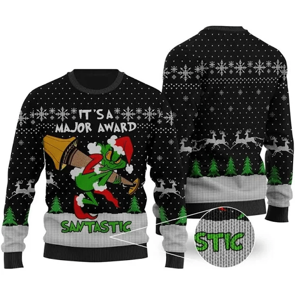 The Grinch Christmas 3D Ugly Thicken Sweaters Gingri44