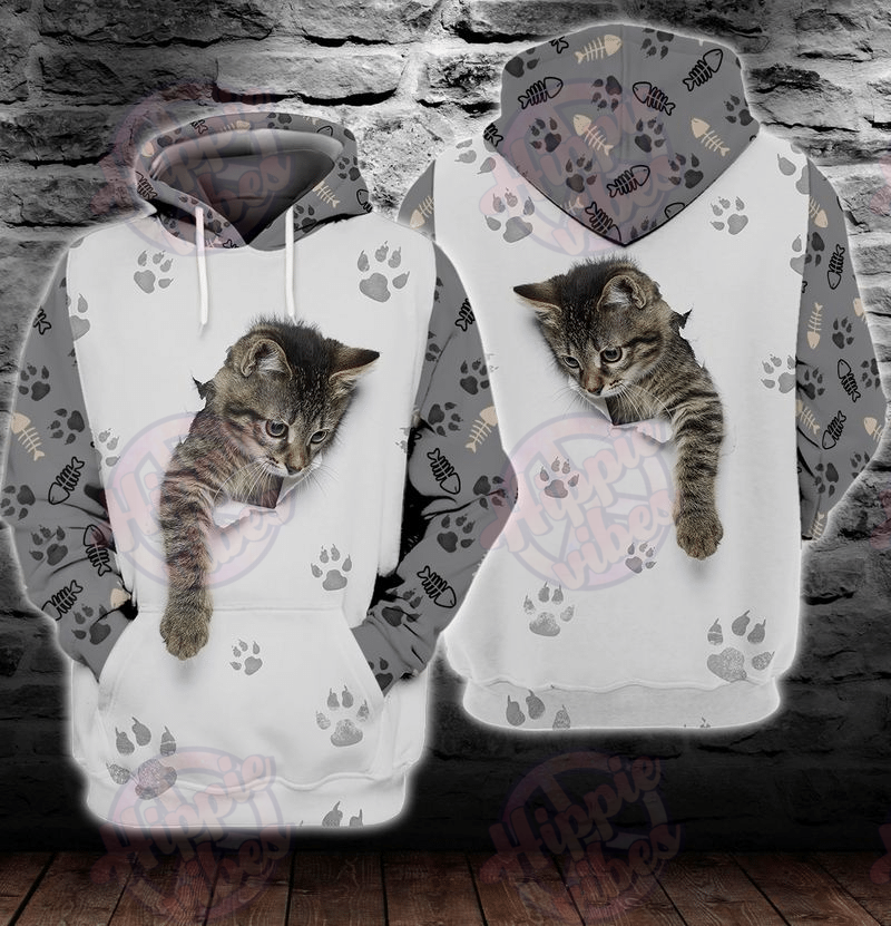 Cute Kitten 3D All Over Printed Hoodie