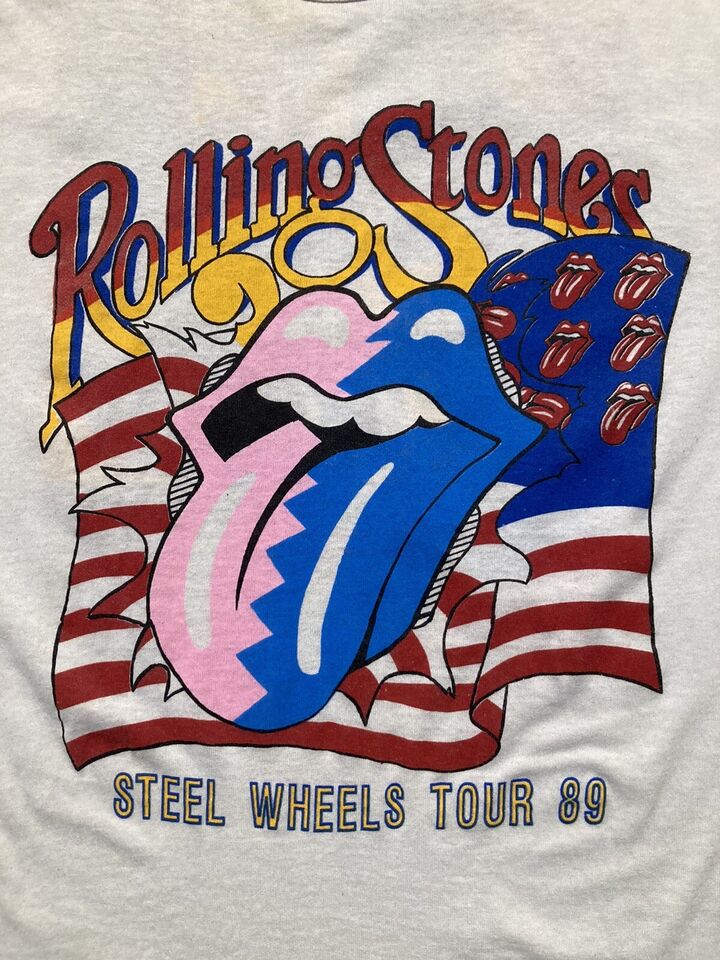 Vintage 80s Rolling Stones Steel Wheels Tour 89 T Shirt  Outfit  For Men  For Women