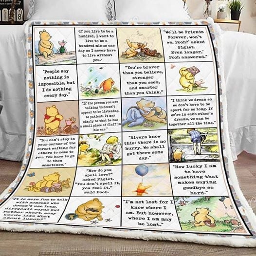 Winnie The Pooh Fleece Blanket Blk-P4F2