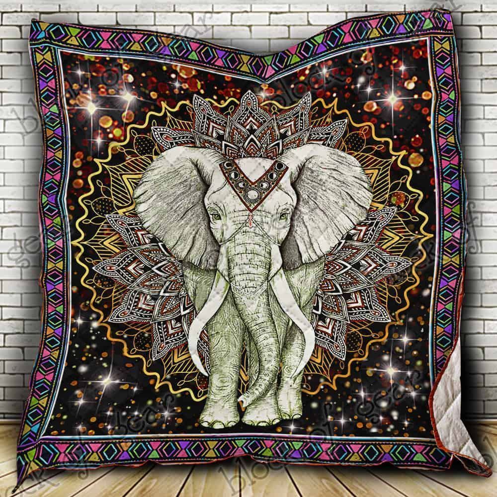 Boho Elephant  King Elephant  Quilt Blanket