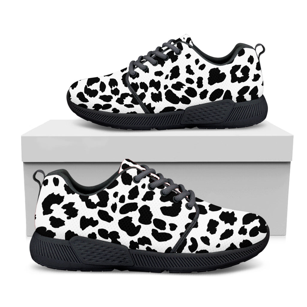 Black And White Jaguar Pattern Print Black Athletic Shoes