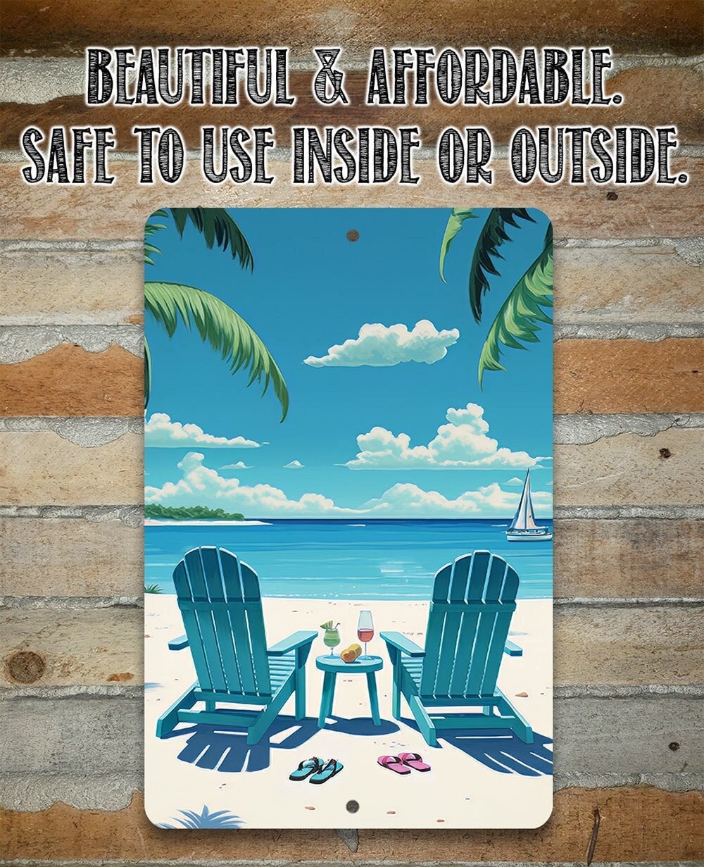 Another Day in Paradise – Great Beach and Nautical Decor – 8″ x 12″ or 12″ x 18″ Aluminum Tin Awesome Metal Poster