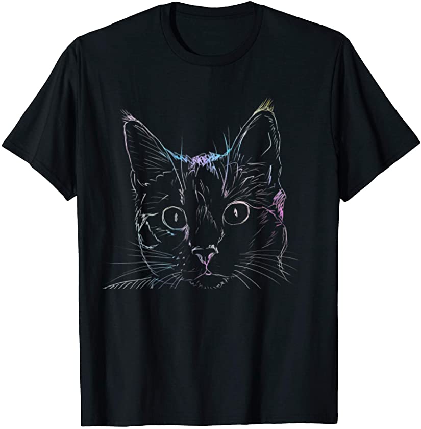 Watercolor Cat Face Kitten Pet Animal Lover Cute Kitty Eyes T-Shirt