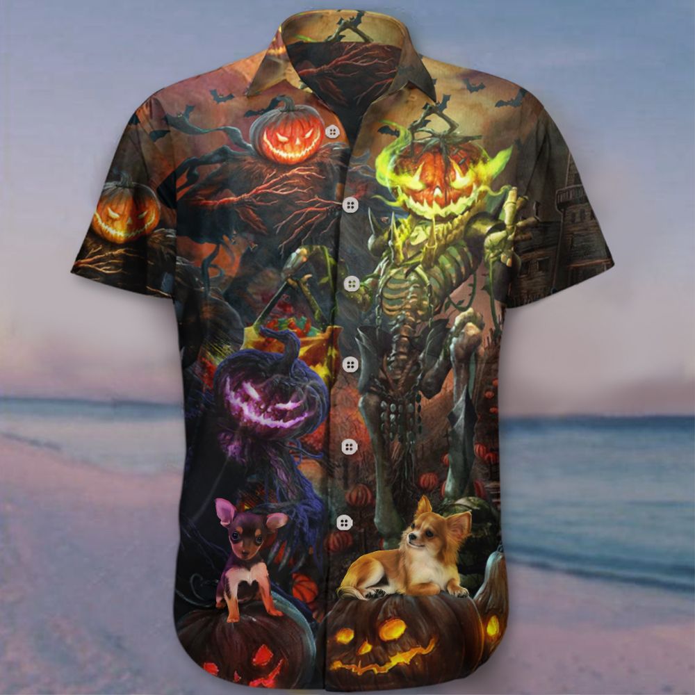 Chihuahua Pumpkin King Halloween Hawaii Shirt Apparel Gift Ideas For Adults Ha25222