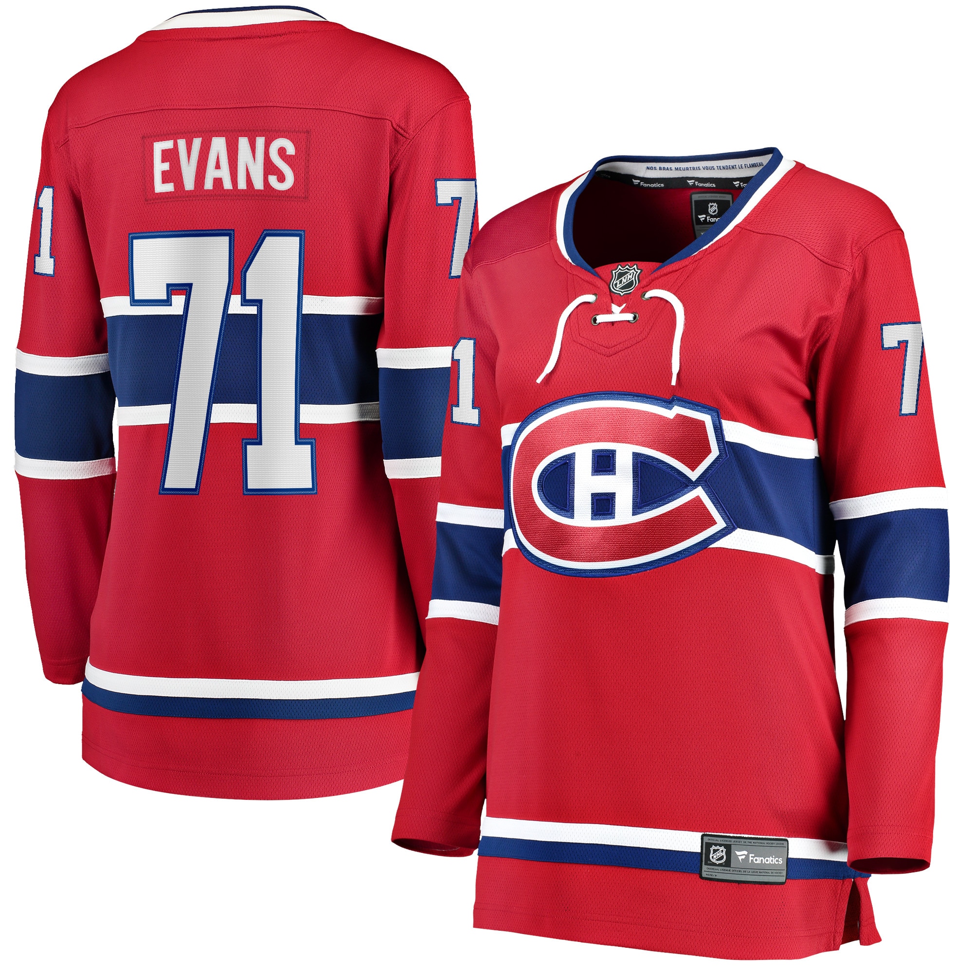 Women's Montreal Canadiens Jake Evans Red Home Breakaway Player Jersey