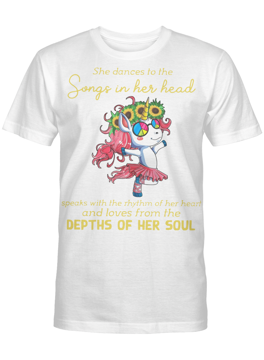 Unicorn She Dances To The Songs In Her Head T-Shirt