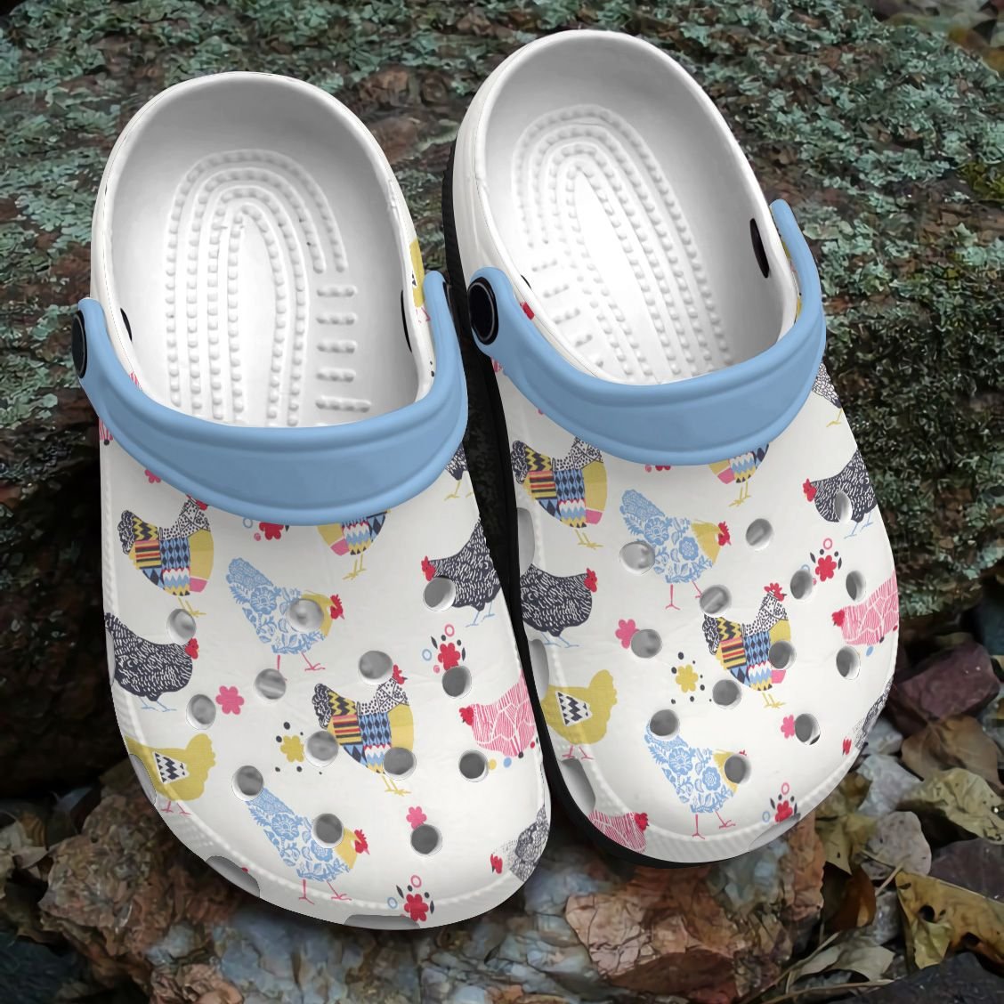 Chicken Personalized Clog, Custom Name, Text, Color, Number Fashion Style For Women, Men, Kid, Print 3D Chicken Crew