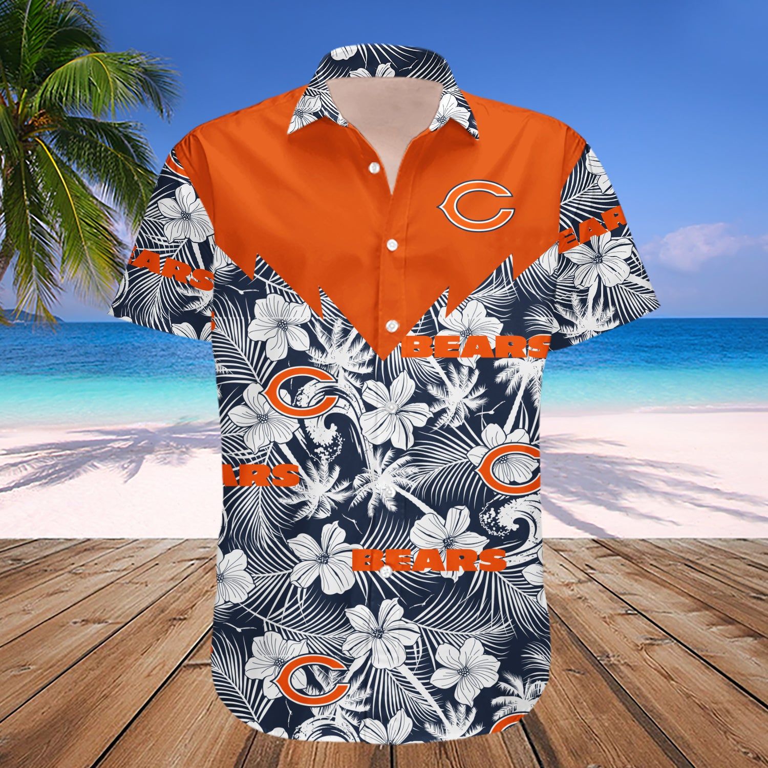 Chicago Bears Hawaii Shirt Tropical Seamless- Nfl