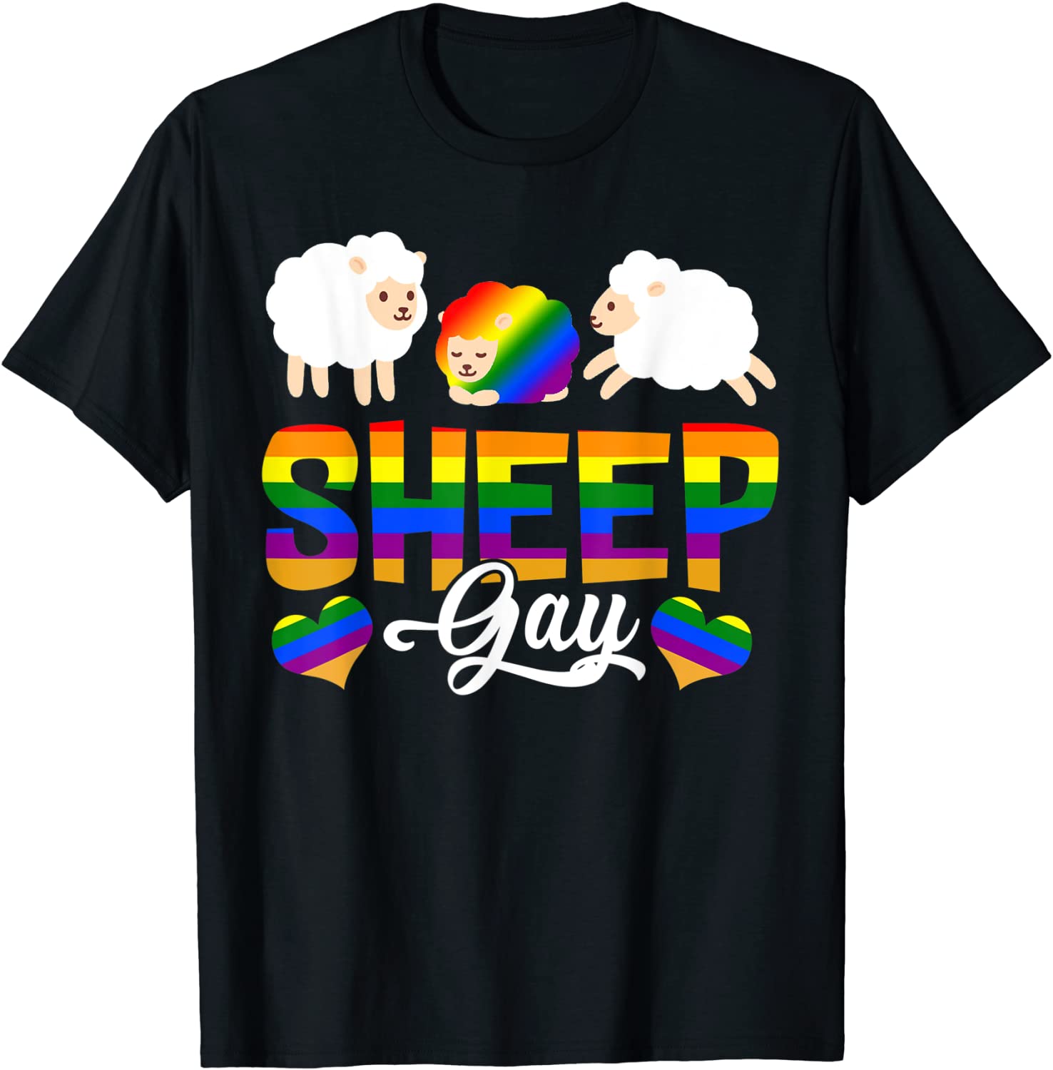 Sheep Gay Pride Lgbt Matching Gay Lesbian Sheep Farmer Lover T-Shirt