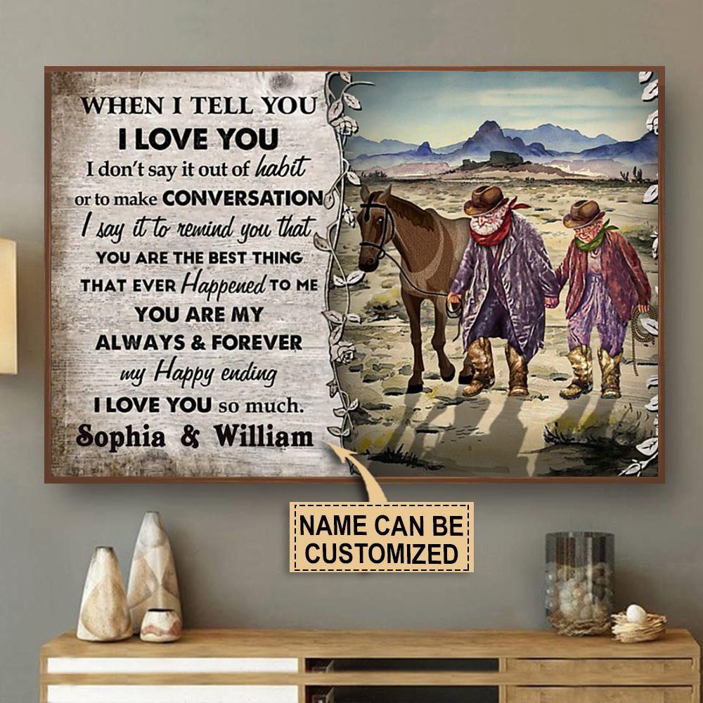 Aeticon Gifts Personalized Cowboy When I Tell You Canvas Mom Dad Gift Home Decor