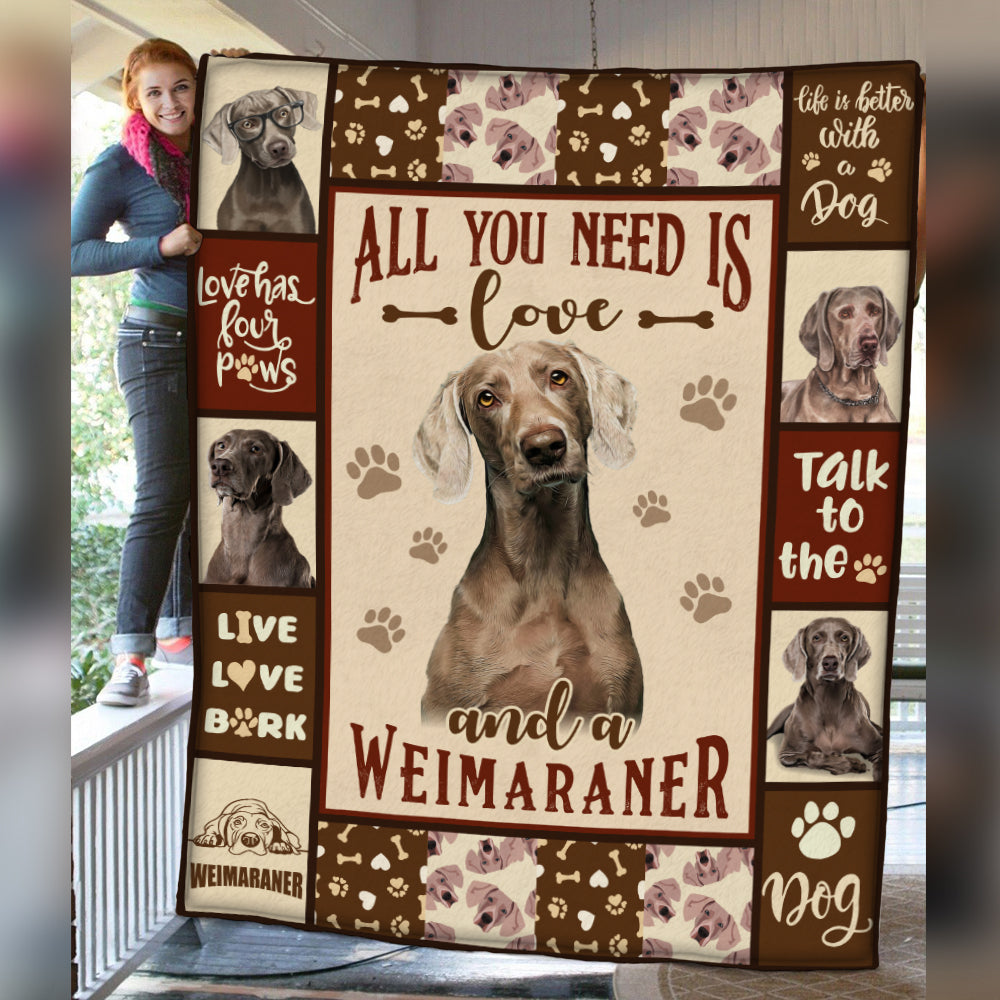 Weimaraner Dog Lover Fleece Blanket