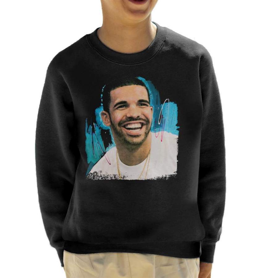 Sidney Maurer Original Portrait Of Drake Smiling Kid’s Sweatshirt