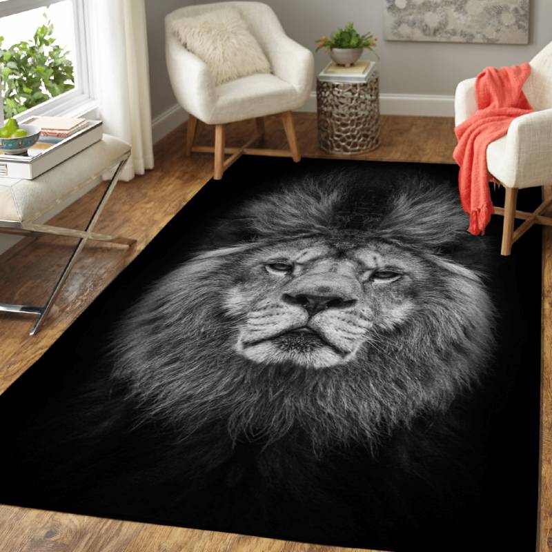 Wild lion king head   – Animals Wallpapers Area Rug Carpet