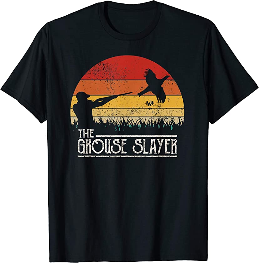 Vintage Sunset Retro Style Grouse Hunting Grouse Slayer T-Shirt