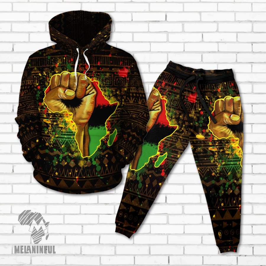 Black Power All-over Hoodie And Jogger Set