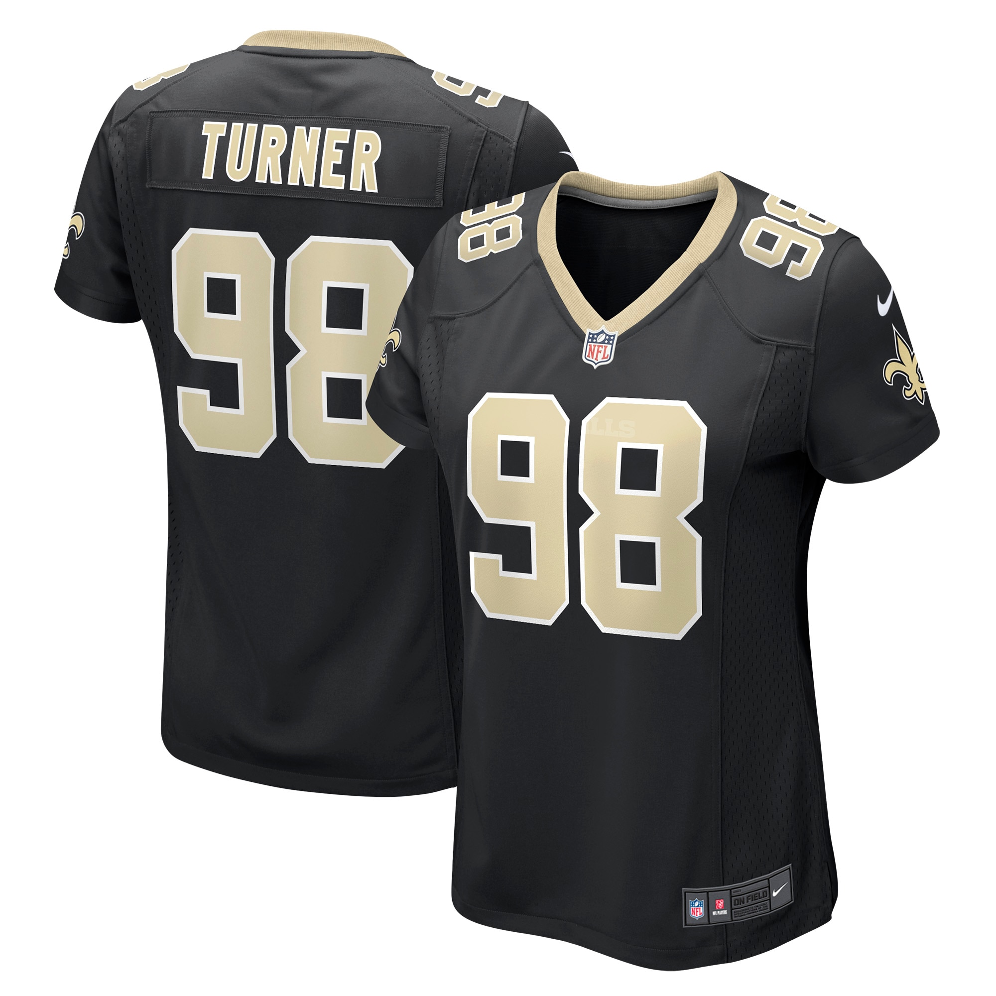 Payton Turner New Orleans Saints Women's Game Jersey – Black