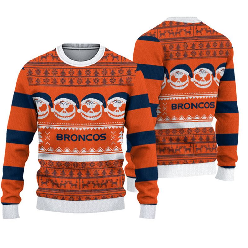 Denver Broncos Crewneck Sweatshirt Jack Skellington