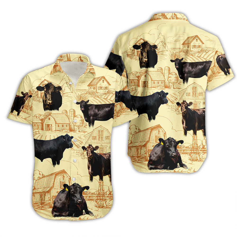 Black Angus Cattle Lovers Farm Hawaii Shirt For Men And Women Ha89462