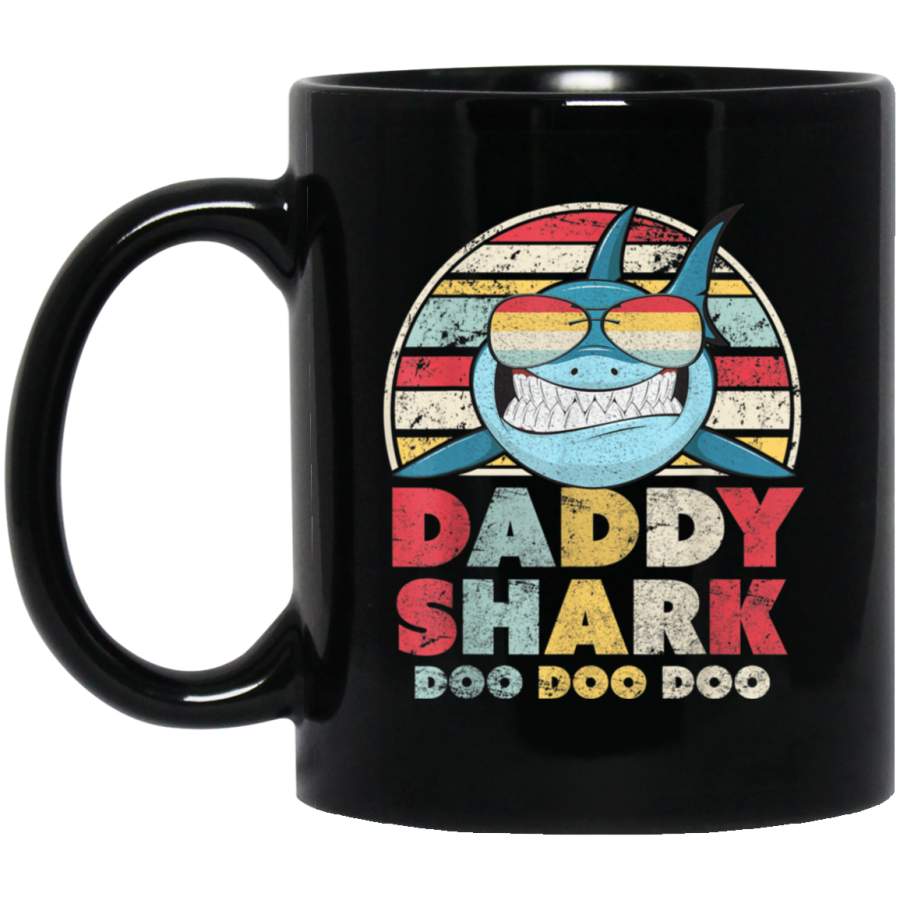 Daddy Shark Doo Doo Doo Black Mug