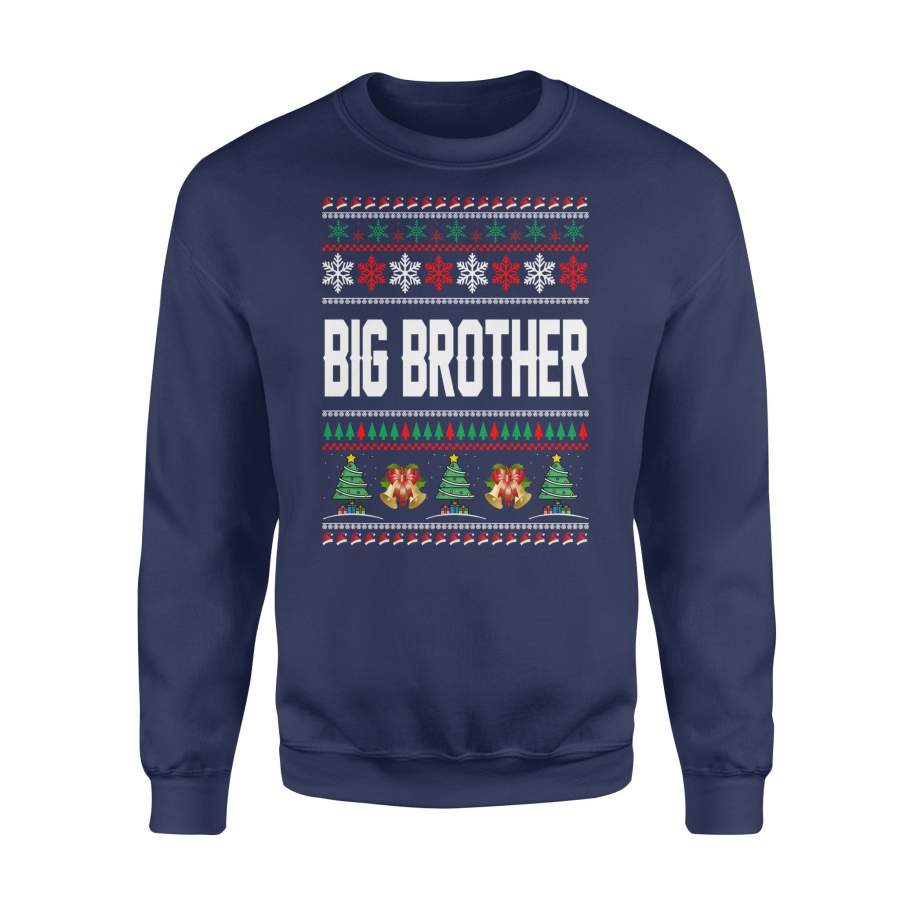 Big Brother Ugly Christmas Family Jingle Bells Hat Snowflakes Christmas Tree Holiday Christmas X-Mas Sweatshirt T Shirt Christmas Gift Ideas